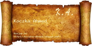 Koczka Ahmed névjegykártya